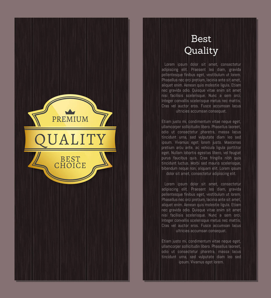 Best Quality Premium Product Golden Promo Label - Vector, Image