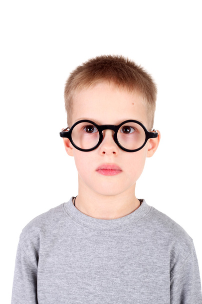 little boy in the round glasses - Фото, зображення