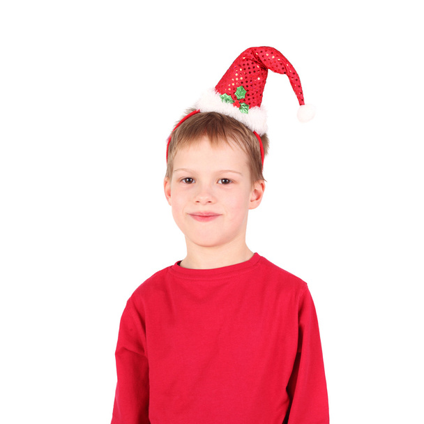 boy in the Christmas cap - Foto, Imagen