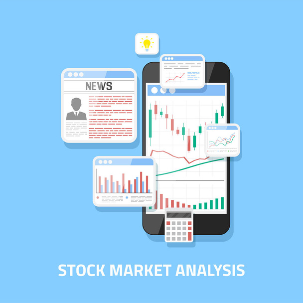 株式市場の分析 - ベクター画像