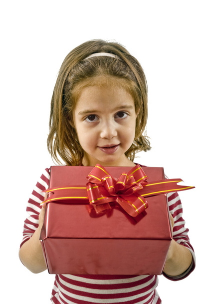 Girl with present - Photo, image