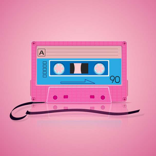 růžový Zvuková kazeta na barvu pozadí - Vektor, obrázek