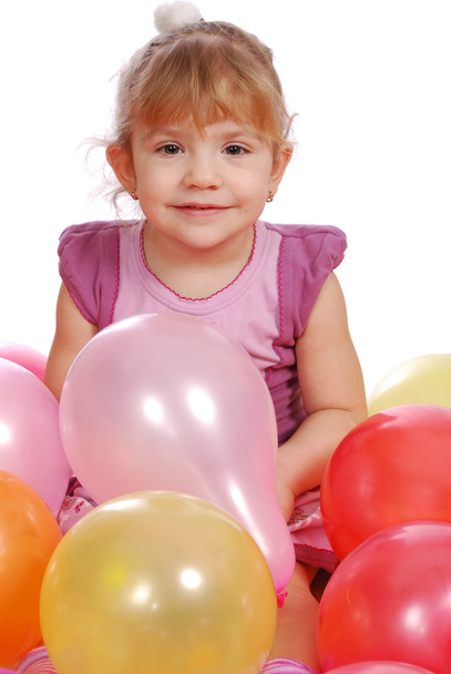 Little girl with balloons - Φωτογραφία, εικόνα