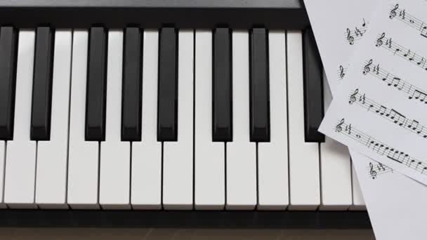 piano toetsenbord en notities - Video