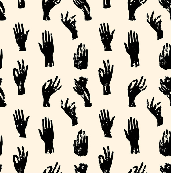 Witch hands pattern. Repeated vector illustration. - Vektör, Görsel