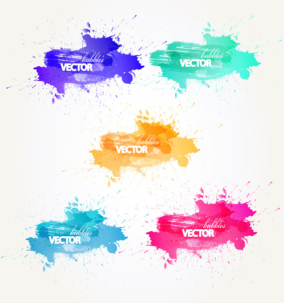 Background of abstract talking bubble with colorful blots - Вектор, зображення