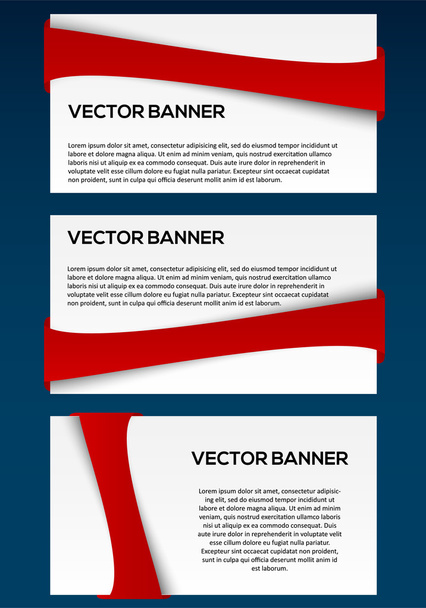 Vecor banner set with red line - Vector, Image
