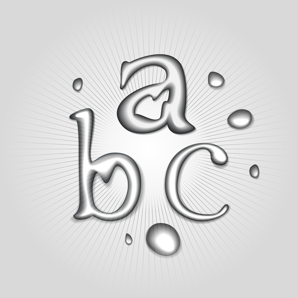 Vector water letters A, B, C. - Vector, Image