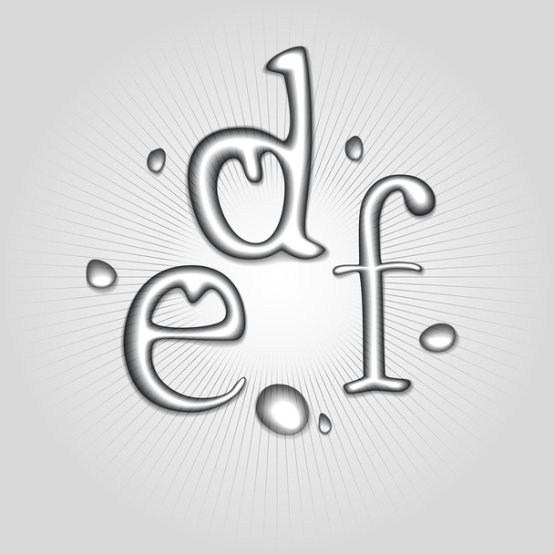 Vector water letters D, E, F. - Vector, Image