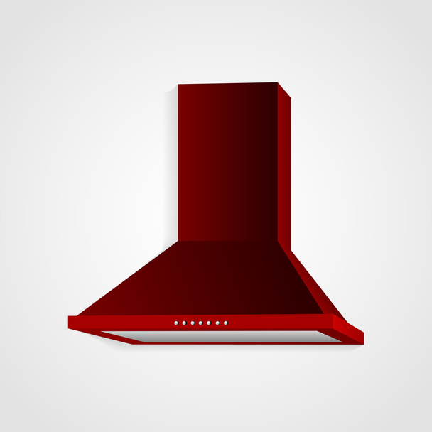 Red cooker hood,  vector illustration   - Vetor, Imagem