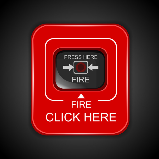 Red fire alarm,  vector illustration   - Vector, imagen