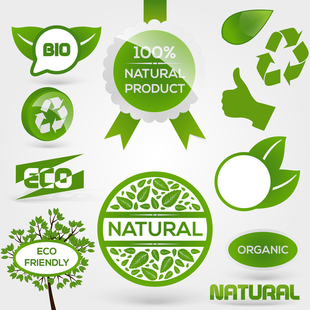 Vector Eco Stamps and Labels. Eco Style. - Vektor, kép