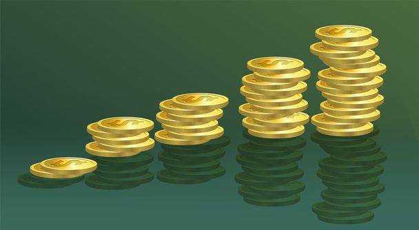 Gold coins. Vector illustration. - Vector, Image