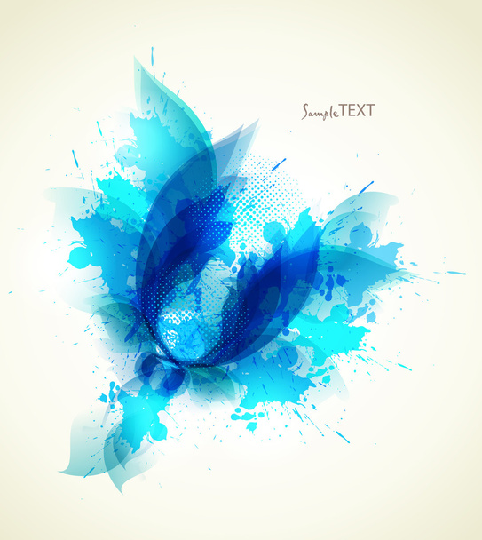 Abstract artistic Background with floral element and colorful blots. - Vecteur, image