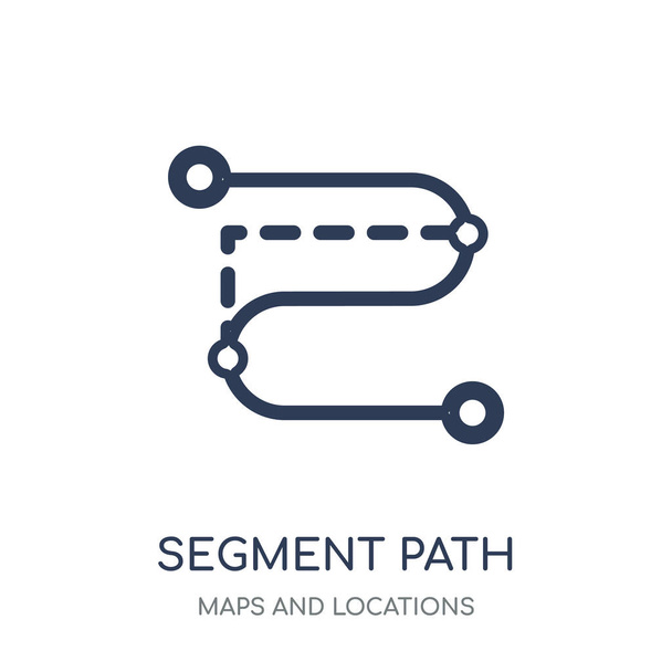 Segment Path icon. Segment Path linear symbol design from Maps and locations collection. Simple outline element vector illustration on white background. - Vektor, Bild