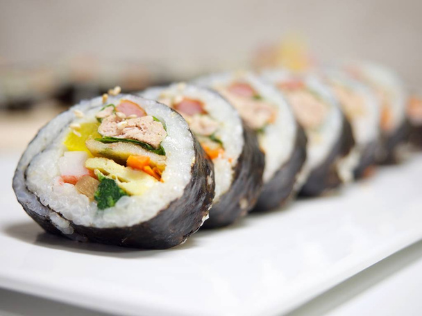Korean food tuna kimbap - Photo, Image