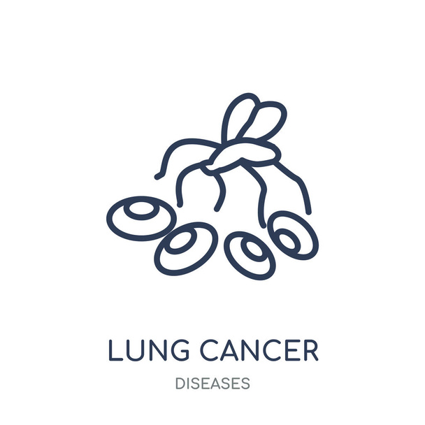 Lung cancer icon. Lung cancer linear symbol design from Diseases collection. Simple outline element vector illustration on white background. - Vettoriali, immagini