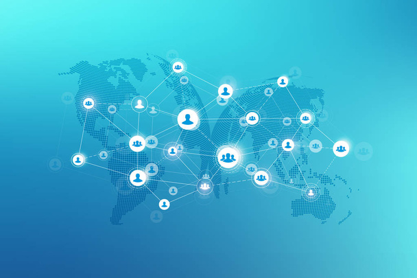 Соціальна мережа та концепція маркетингу на фоні World Map. Глобальна бізнес-концепція та інтернет-технології, Аналітичні мережі. Векторні ілюстрації
 - Вектор, зображення