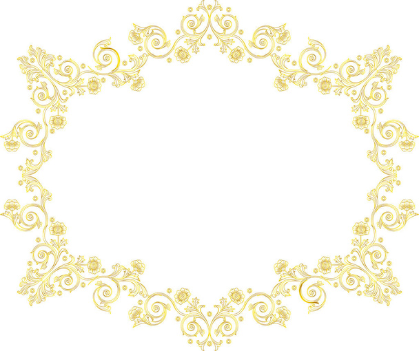 古典的な黄金つるパターン背景素材 - ベクター画像