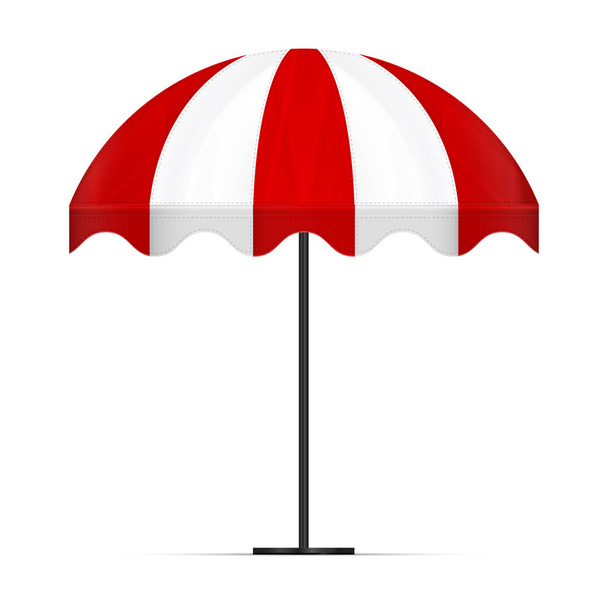 Round Striped Umbrella Awning for Shop, Cafe. Vector Design Element for Poster, Banner, Advertising - Vektor, Bild