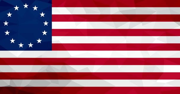 Betsy Ross veelhoekige vlag. Mozaïek moderne achtergrond. Geometrisch ontwerp - Foto, afbeelding