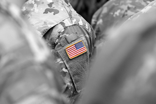 US troops. US soldiers. US army - Фото, изображение