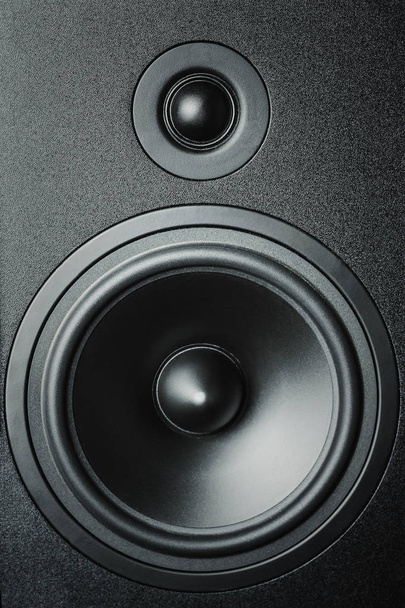 Close up of high and low frequency speakers, membrane audio speaker - Photo, Image