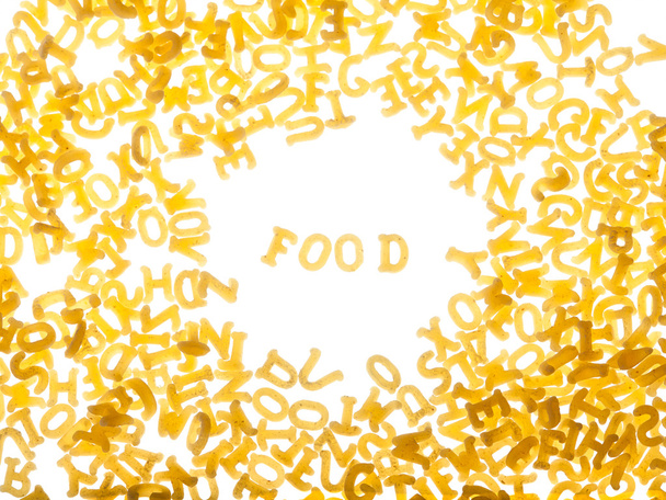 Pasta background with word "food" - Fotografie, Obrázek