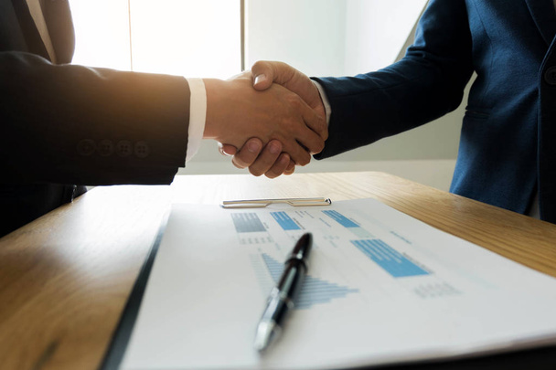 Business handshake. Business people shaking hands, finishing up a meeting,Success agreement negotiation. - Photo, Image