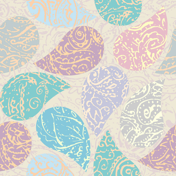 Grunge paisley pattern in collage patchwork style. - Wektor, obraz