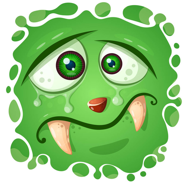 Funny, cute crazy monster character. Halloween illustration. For printing on T-shirts. - Vector, Image