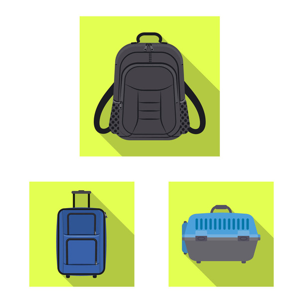 Vector design of suitcase and baggage icon. Collection of suitcase and journey stock symbol for web. - Vector, Image