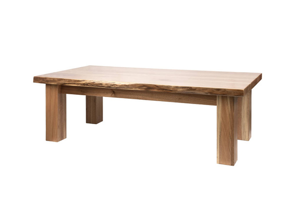 drewniany stół izolowany na białym tle - Zdjęcie, obraz