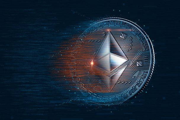 Ethereum digital currency. 3D illustration. Contains clipping path. - Photo, Image