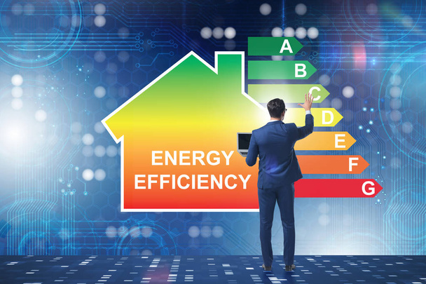 Empresario en concepto de eficiencia energética
 - Foto, Imagen