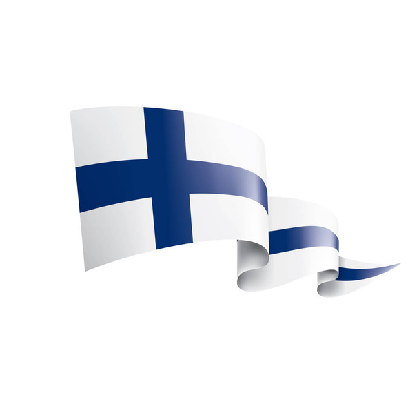 Флаг Финляндии, векторная иллюстрация на белом фоне
 - Вектор,изображение