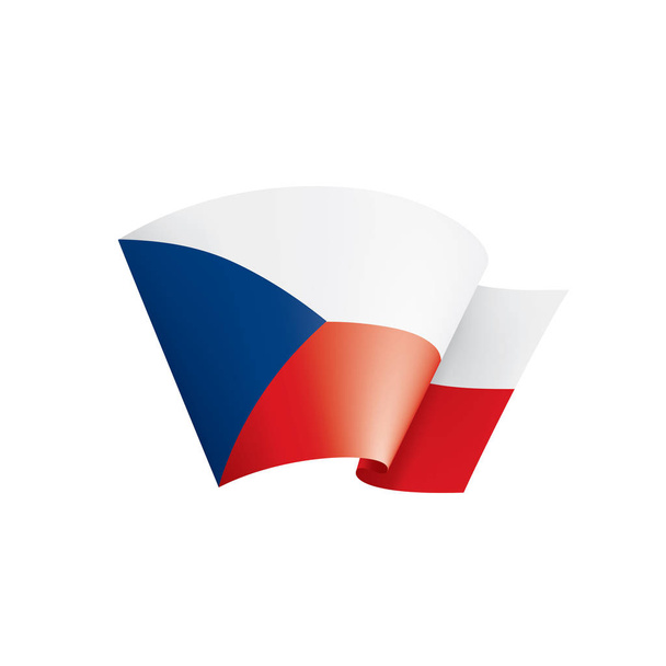 Tschechische Flagge, Vektorabbildung auf weißem Hintergrund - Vektor, Bild