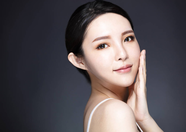 young woman with natural makeup and clean skin - Photo, Image