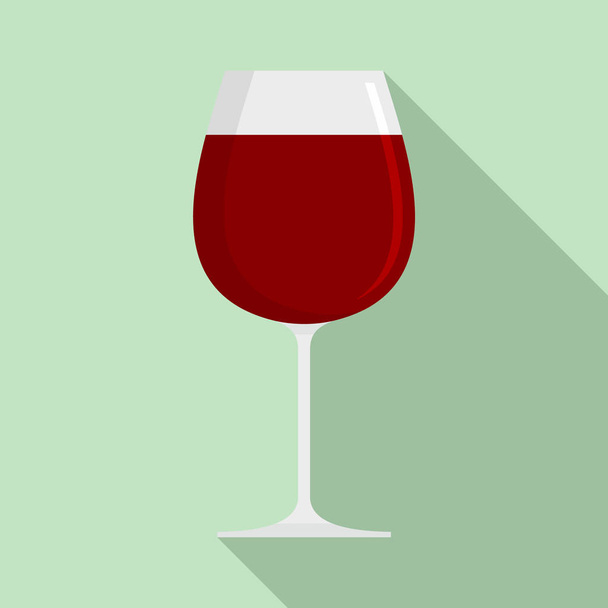 Wine glass icon, flat style - Vector, Image