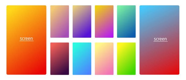 Ζωντανή και ομαλή κλίση απαλά χρώματα για συσκευές, του pc και σύγχρονο smartphone οθόνη υπόβαθρα σετ διάνυσμα ux και ui σχεδιασμό εικονογράφηση - Διάνυσμα, εικόνα