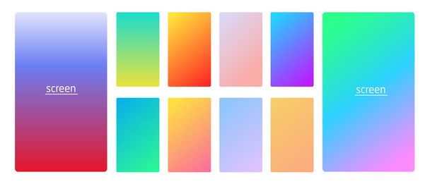 Colores suaves vibrantes y suaves del gradiente para los dispositivos, PC y fondos modernos de la pantalla del teléfono inteligente fijan la ilustración del diseño del vector ux y del ui
 - Vector, Imagen