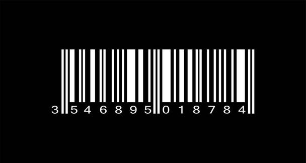 Realistische witte Barcode pictogram op zwarte achtergrond. Het pictogram van de streepjescode. Eps10 - Vector, afbeelding