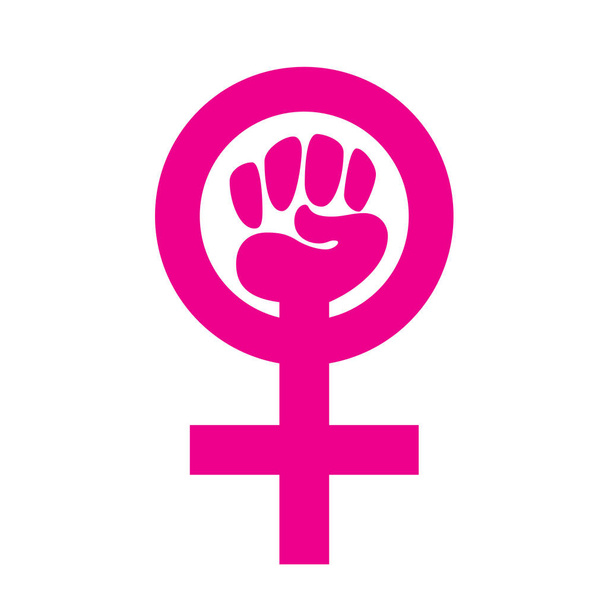 Кулак женского символа на белом фоне
 - Фото, изображение