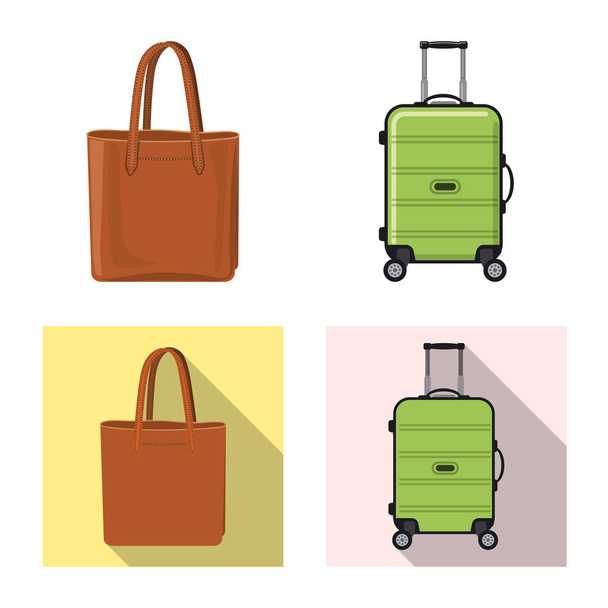 Vector illustration of suitcase and baggage logo. Collection of suitcase and journey stock vector illustration. - Διάνυσμα, εικόνα