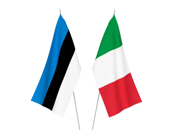 Ιταλία και η Εσθονία σημαίες - Φωτογραφία, εικόνα