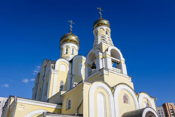 OBNINSK, RUSSIA - MAY 2017: Church of Nativity of Christ in Obninsk (Cerkov Rozhdestva Hristova) - Foto, imagen