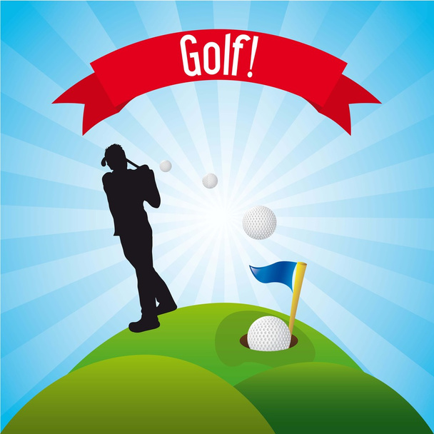 Golfer - Vector, afbeelding