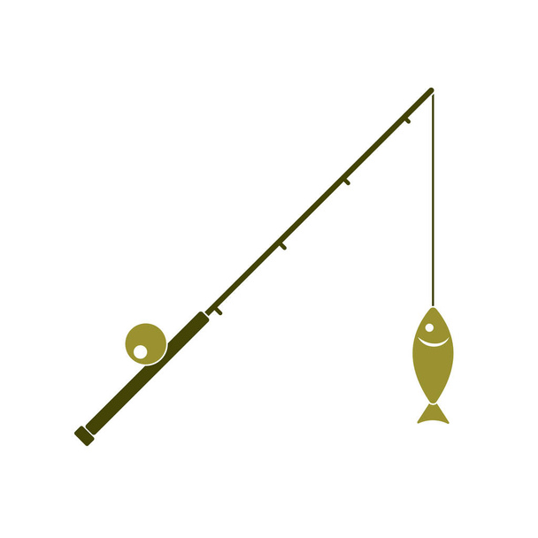 Icono caña de pescar. Ilustración del vector
 - Vector, imagen