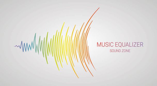 Логотип музыкальной волны Цветной импульсный аудиоплеер
 - Вектор,изображение