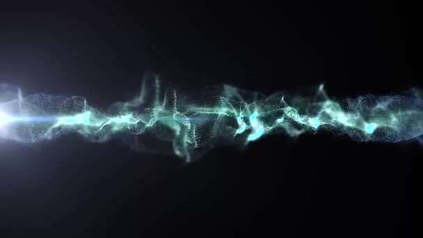 Abstract achtergrond met loopbare Motion Wave / 4 k-animatie van een abstracte fractal lichte zijde elegante veld met deeltjes en turbulentie lijnen zwaaien soepel - Video